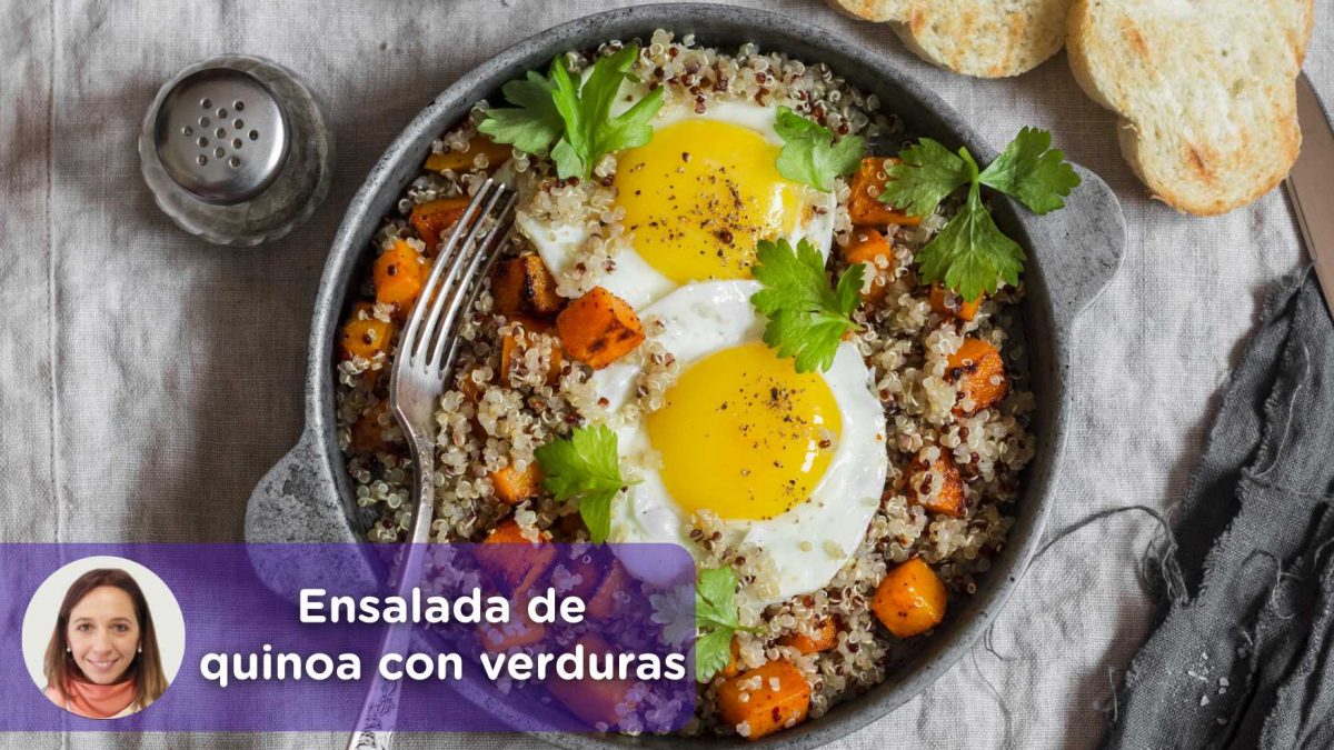 Receta ensalada de quinoa con verduras. Mediquo, nutrición. Recetas. Cristina Romagosa.