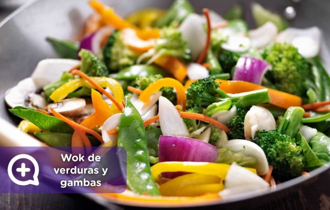 receta, recetas fáciles, receta wok de verduras y gambas, mediquo, salud, nutrición