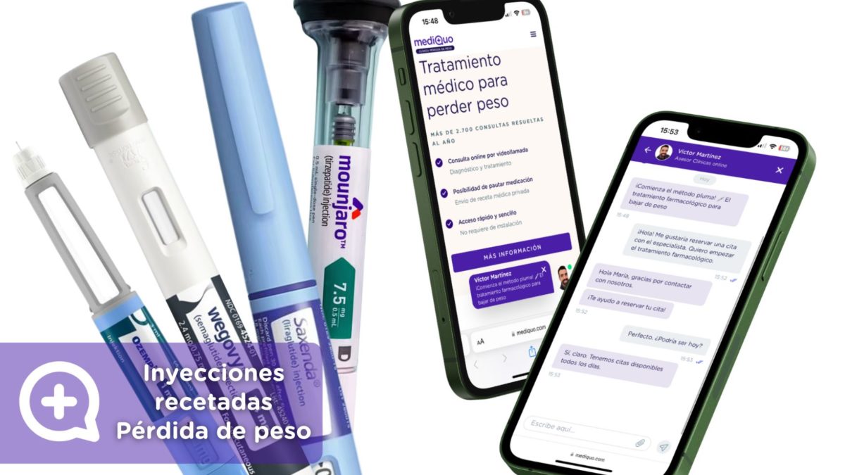 Inyecciones recetadas clínica pérdida de peso.Pierde peso con el método pluma. Clínica Pérdida de peso. Consulta online. MediQuo. Liraglutida, semaglutida, tirzepatida. Ozempic, Wegovy, Saxenda, Mounjaro.