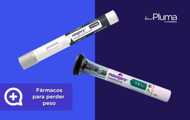 Fármacos para perder peso Mounjaro Tirzepatida y Wegovy Semaglutida. Método pluma by mediQuo. Clínica Pérdida de peso by mediQuo. Inyecciones recetadas clínica pérdida de peso. Pierde peso con el método pluma. Clínica Pérdida de peso. Consulta online. MediQuo. Liraglutida, semaglutida, tirzepatida. Ozempic, Wegovy, Saxenda, Mounjaro.