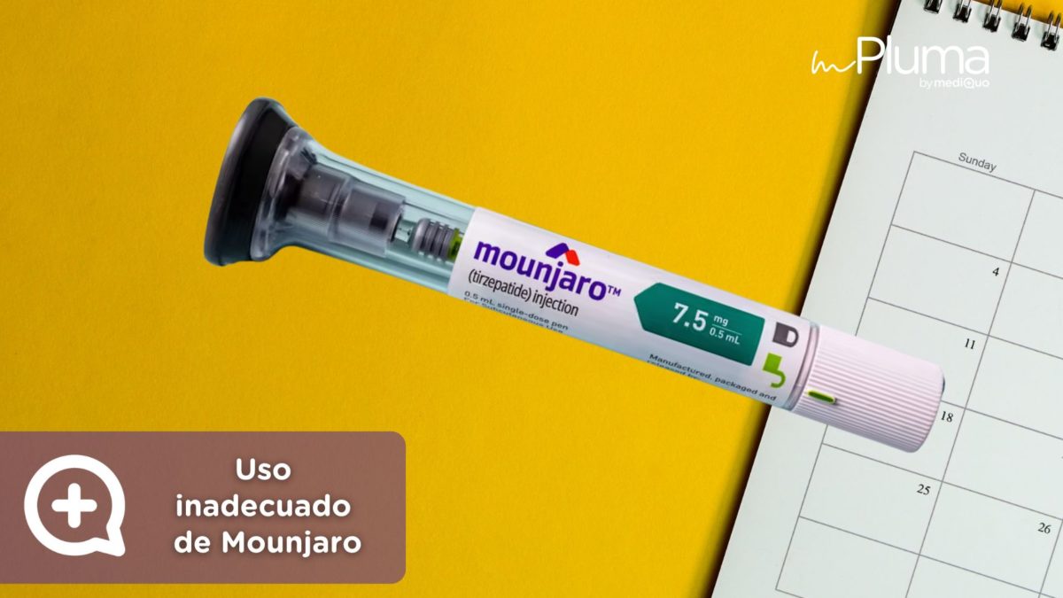 Uso inadecuado de Mounjaro. Inyecciones para adelgazar. Fármacos para perder peso Mounjaro Tirzepatida y Wegovy Semaglutida. Método pluma by mediQuo. Clínica Pérdida de peso by mediQuo. Inyecciones recetadas clínica pérdida de peso. Pierde peso con el método pluma. Clínica Pérdida de peso. Consulta online. MediQuo. Liraglutida, semaglutida, tirzepatida. Ozempic, Wegovy, Saxenda, Mounjaro. Clínica Pérdida de peso by mediQuo - Método pluma