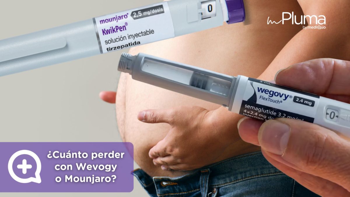 ¿Cuánto perde? Médicos para bajar de peso Método pluma. Mounjaro, Wegovy, Saxenda, Ozempic. Clínica Pérdida de peso. Consulta online. MediQuo. Liraglutida, semaglutida, tirzepatida.