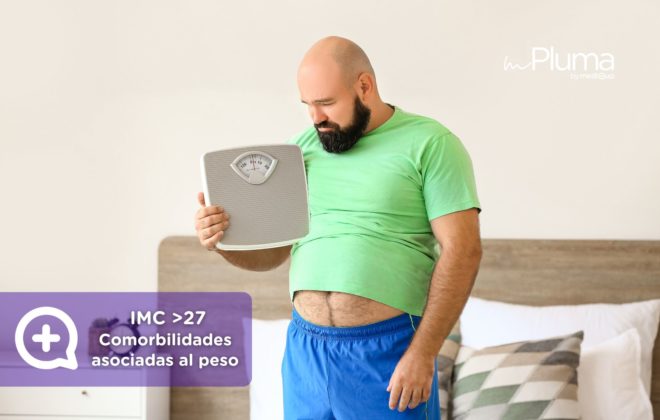 ¿Tengo más de 27 de IMC Estas son las comorbilidades que permiten iniciar tratamiento farmacológico para perder peso. Médicos para bajar de peso Método pluma. Mounjaro, Wegovy, Saxenda, Ozempic. Clínica Pérdida de peso. Consulta online. MediQuo. Liraglutida, semaglutida, tirzepatida.