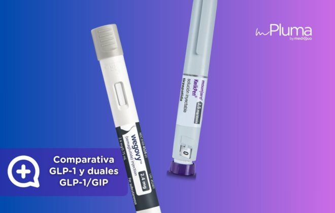 Comparativa actualizada (2025) de fármacos GLP-1 y duales GLP-1GIP. Médicos para bajar de peso Método pluma. Mounjaro, Wegovy, Saxenda, Ozempic. Clínica Pérdida de peso. Consulta online. MediQuo. Liraglutida, semaglutida, tirzepatida. Glucagón